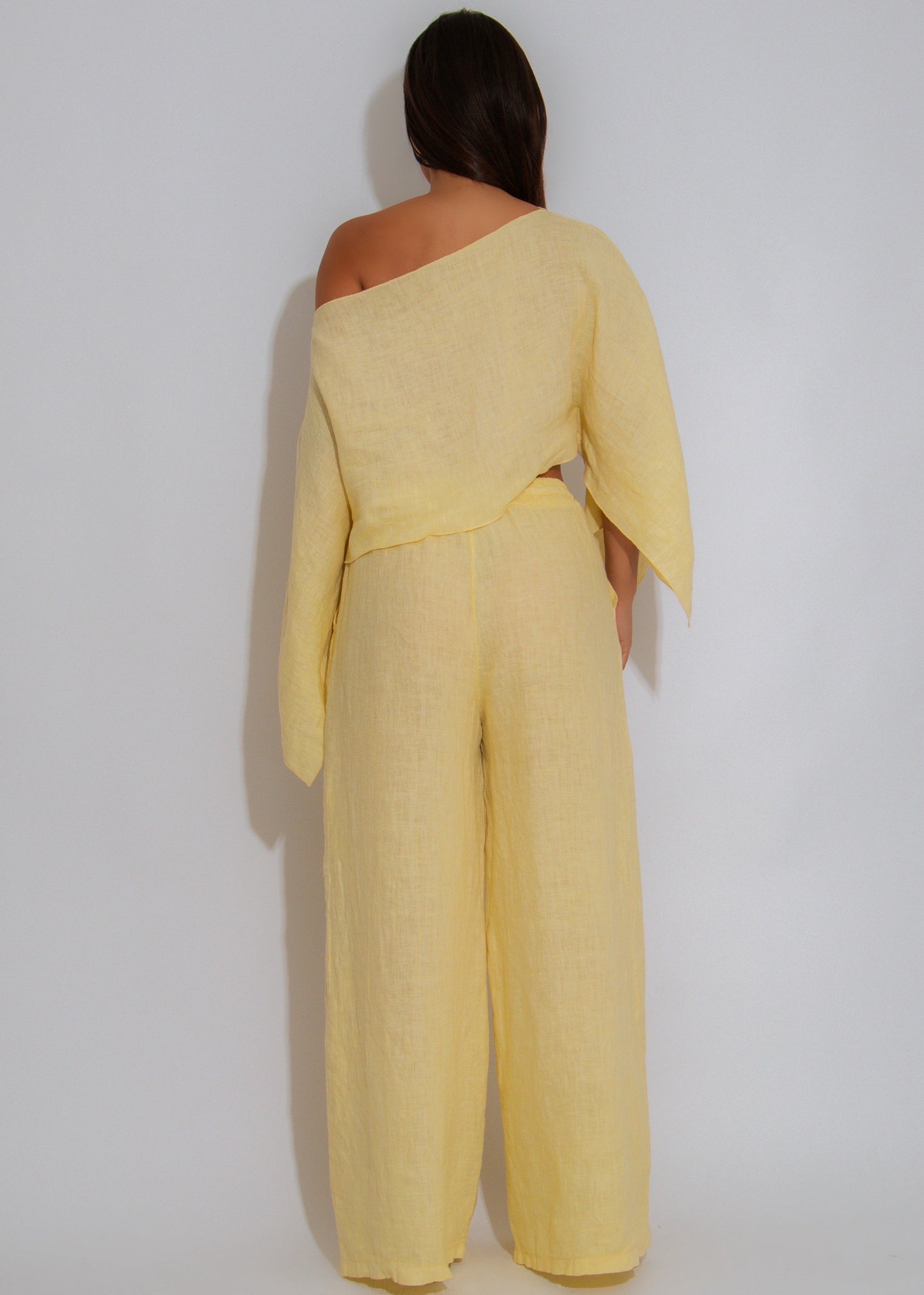 Bare Breeze Linen Pant Set Yellow