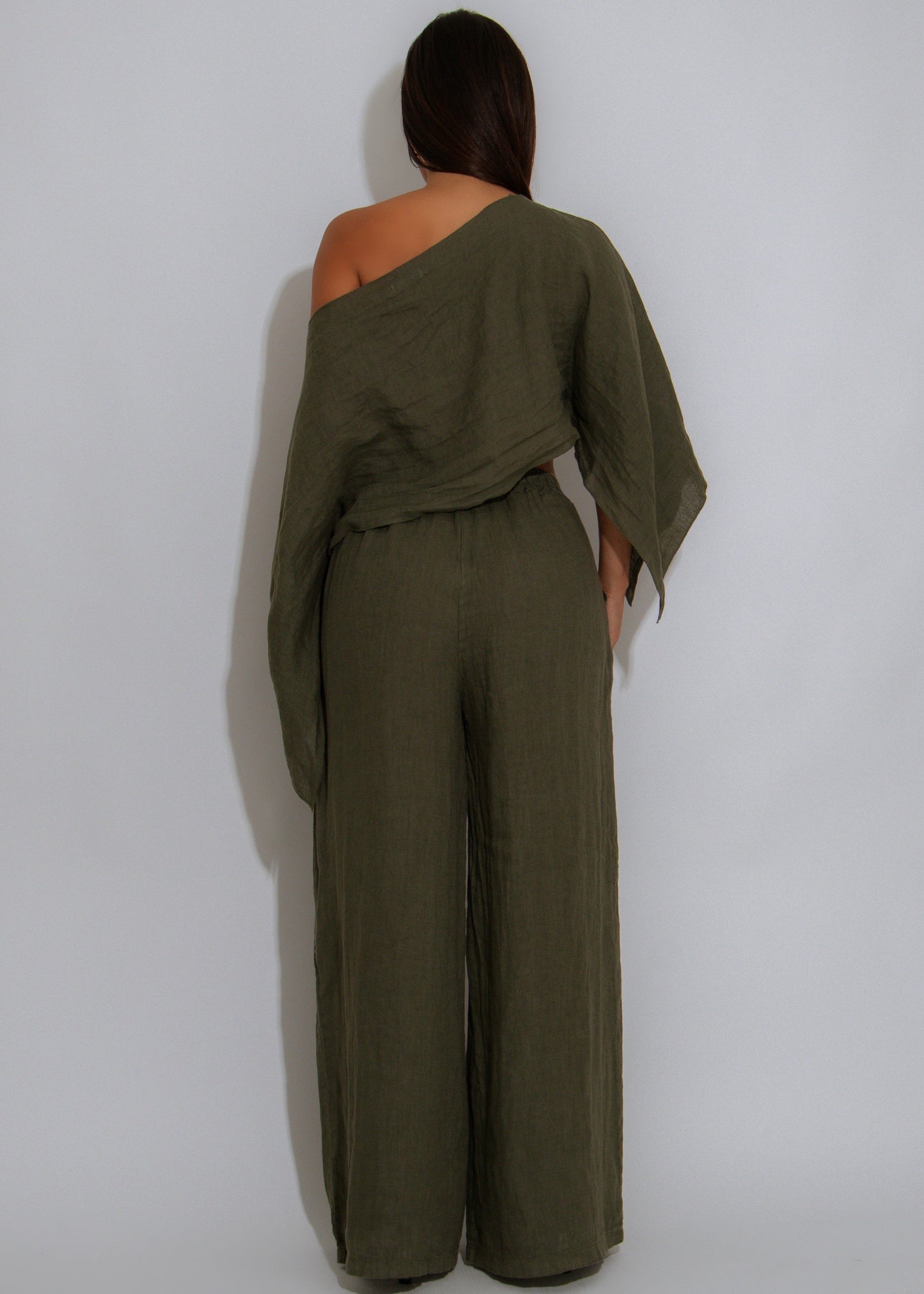 Bare Breeze Linen Pant Set Green
